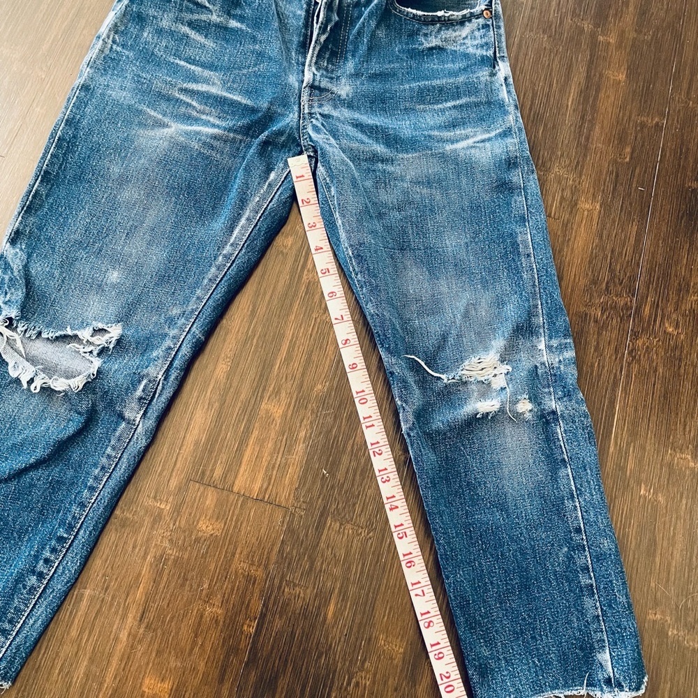 Chimala Distressed Cropped Blue Jeans - Picture 8 of 9
